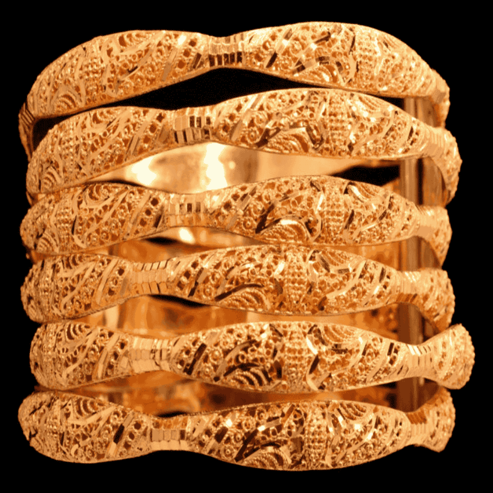 21K Gold Bangle Set (L)